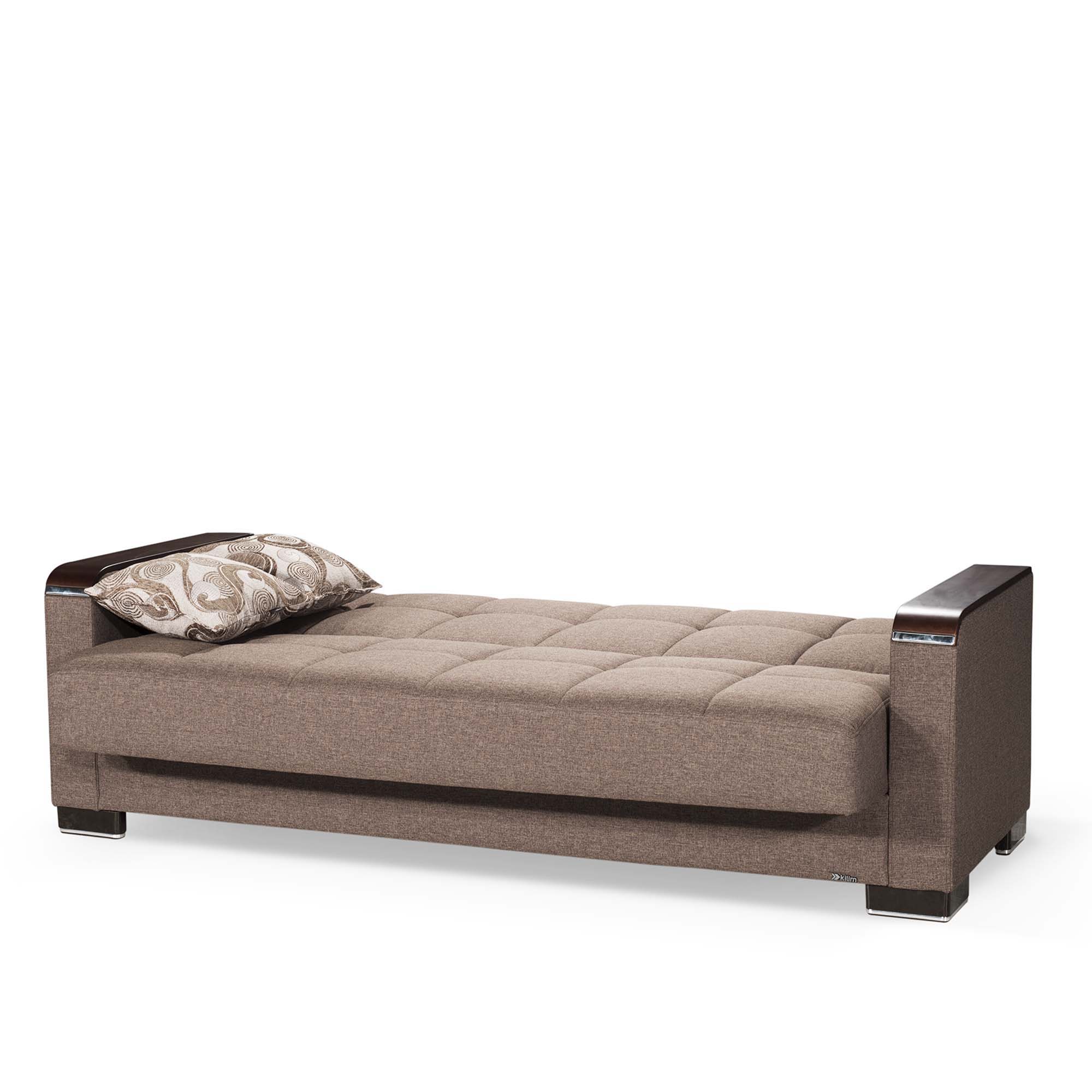 Ottomanson Armada X - Upholstered Convertible Wood Trimmed Sofabed With Storage - Polyester