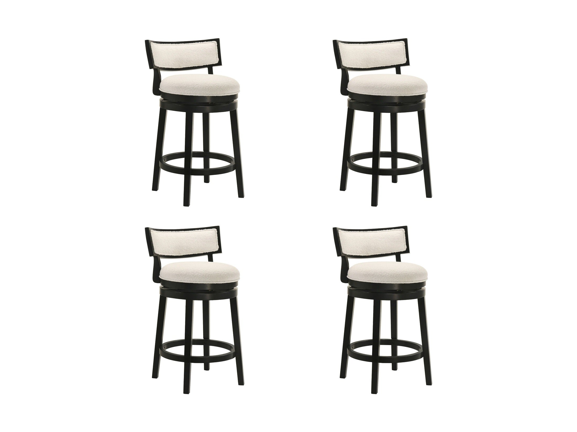 Noely - Modern Farmhouse Swivel Wood Counter Height Kitchen Bar Stool