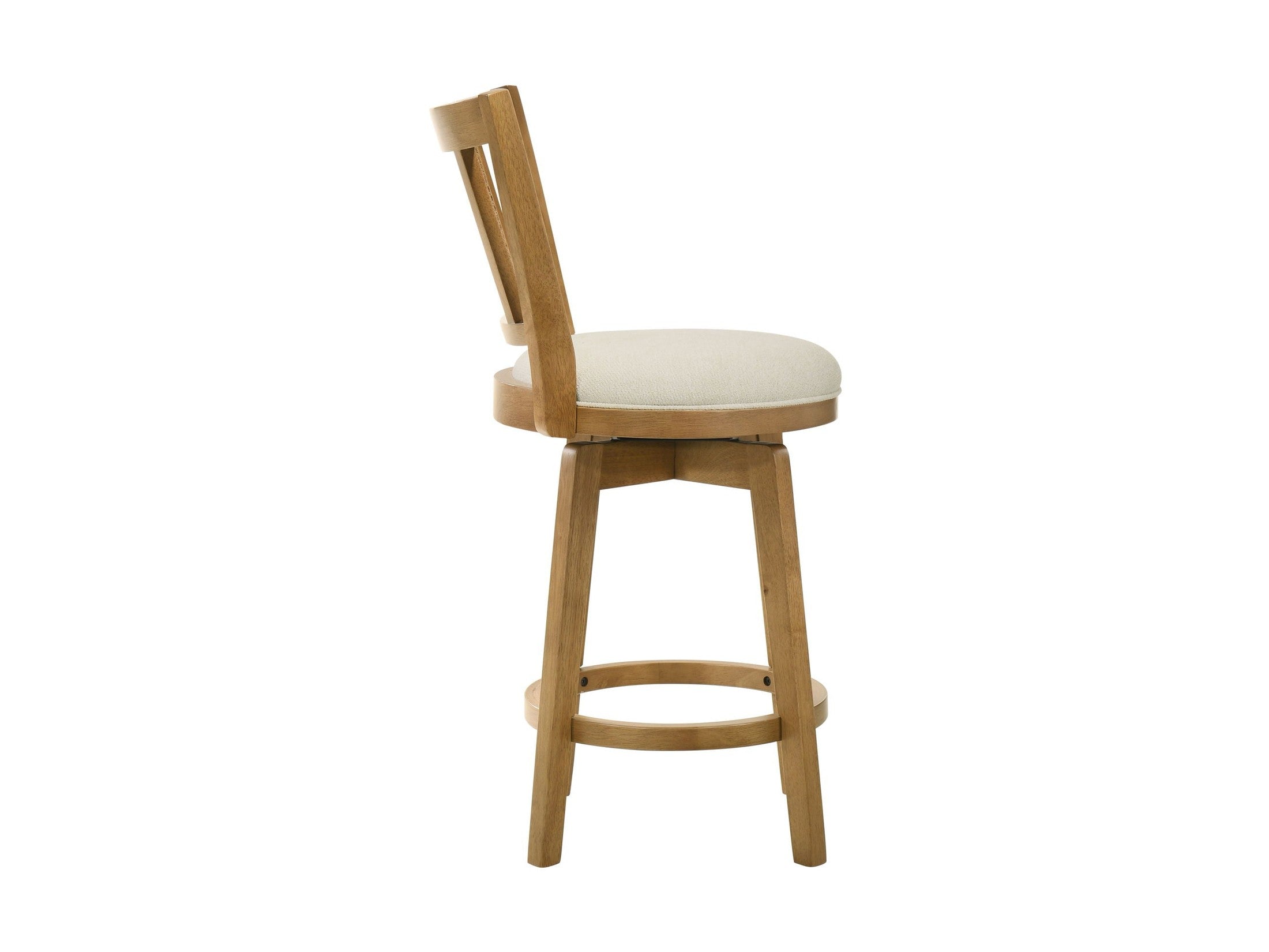 Isla - 26" Amber Glow Counter Height Rubberwood Swivel Barstool
