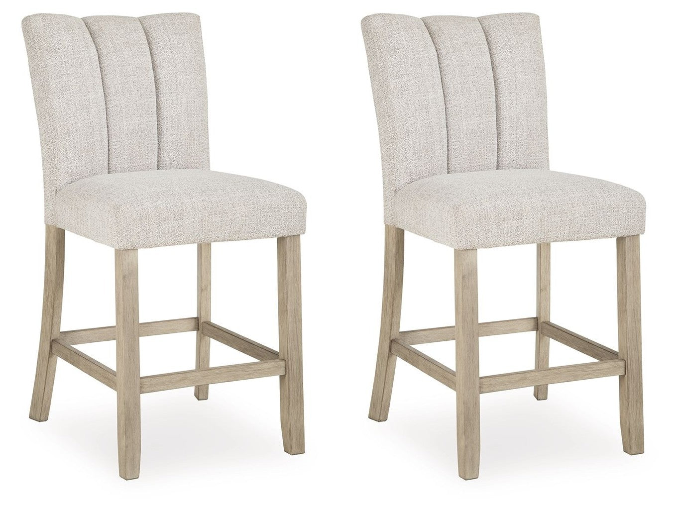 Karmenton - Upholstered Barstool (Set of 2) - Bisque