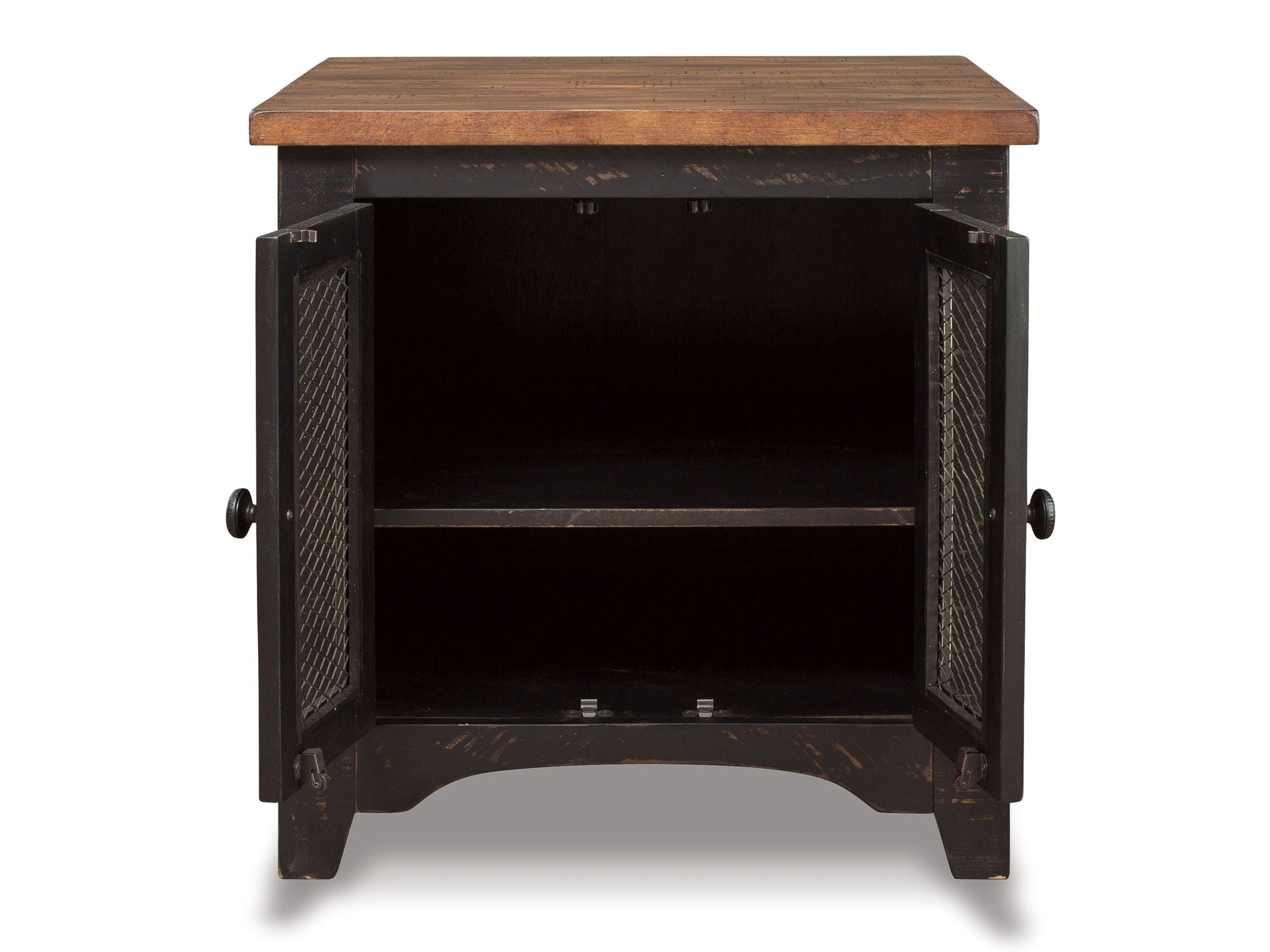 Valebeck - Rectangular End Table - Black / Brown