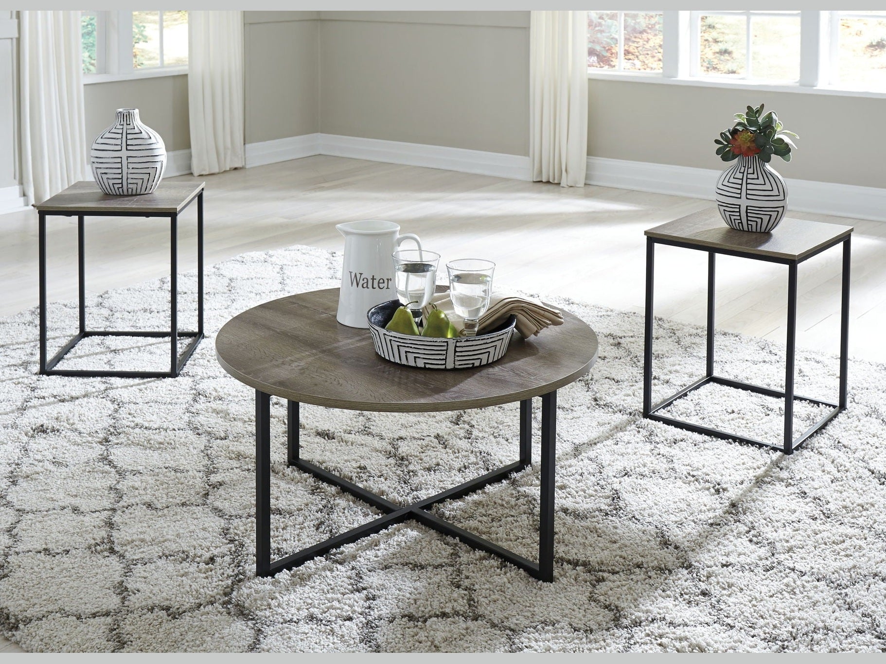 Wadeworth - Occasional Table Set (Set of 3) - Brown / Beige