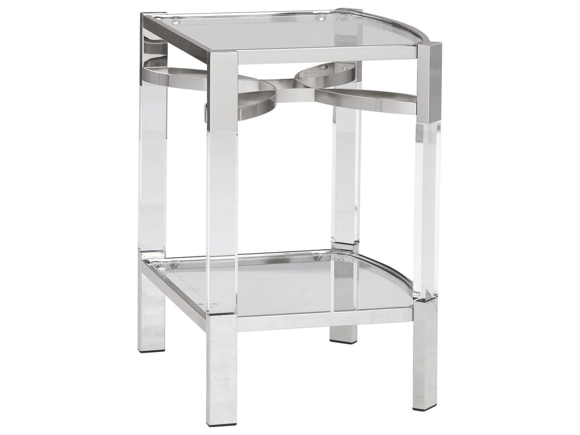 Chaseton - Accent Table - Clear / Silver Finish