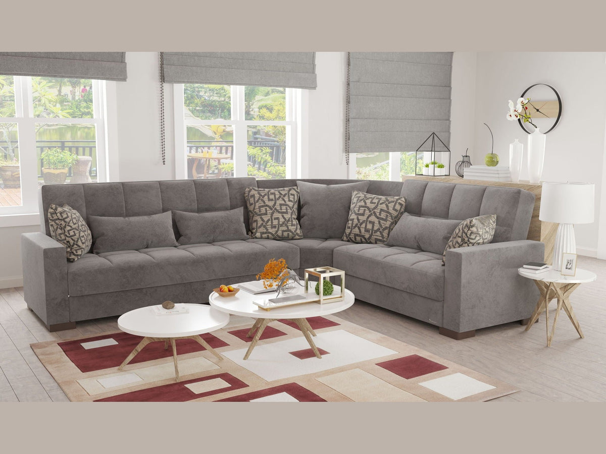 Ottomanson Armada - Upholstered Convertible Sectional With Storage - Microfiber