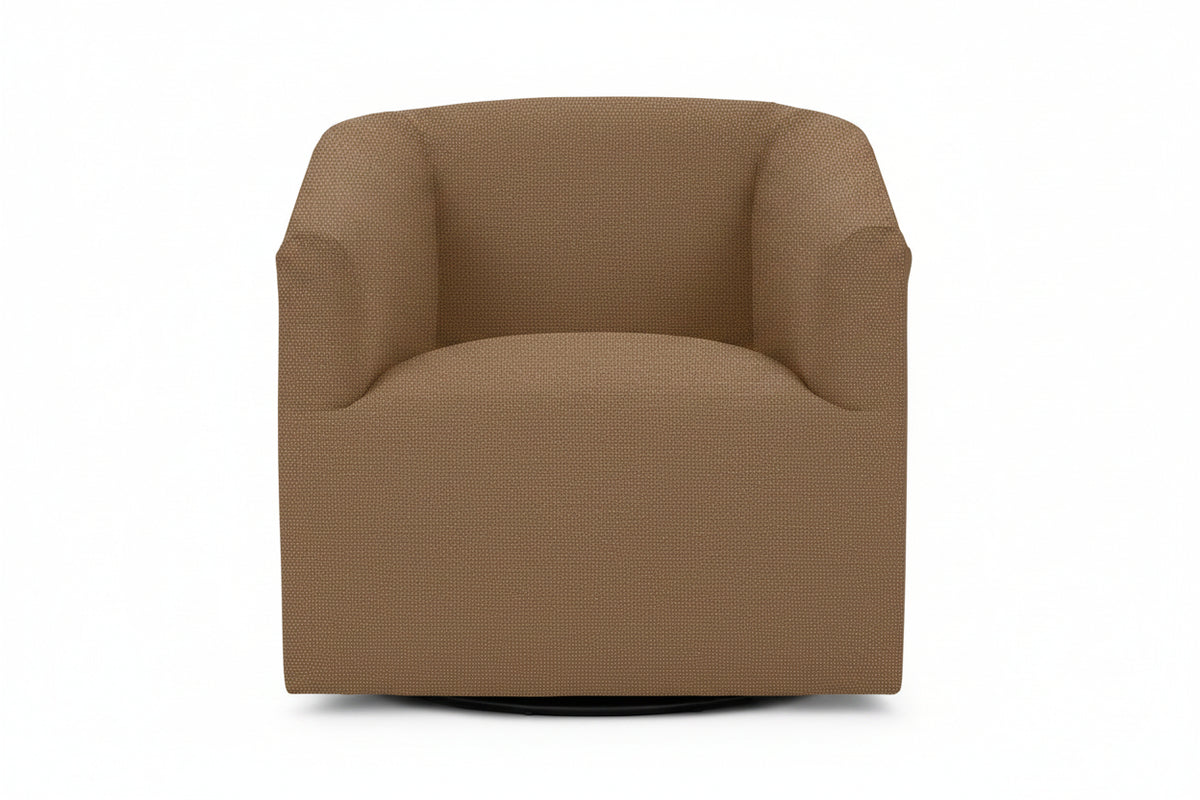 Brown swivel chair on a white background