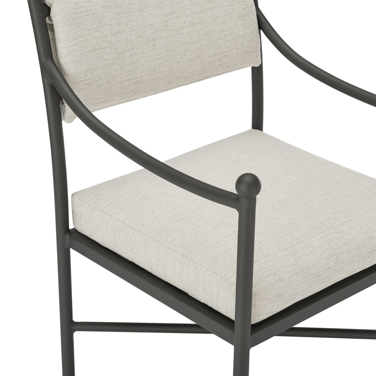 Leni - Outdoor Armchair With Cushions And Powder Coated Aluminum Frame - Moonveil / Warm Gray