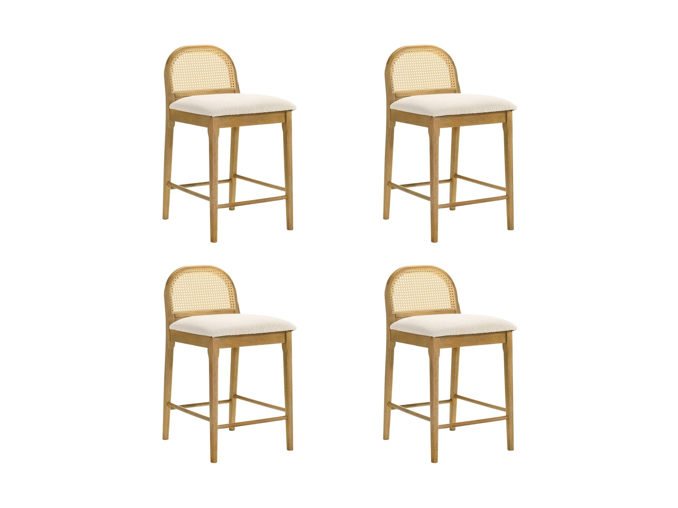 Lucio - Modern Farmhouse Wood Counter Height Kitchen Bar Stool