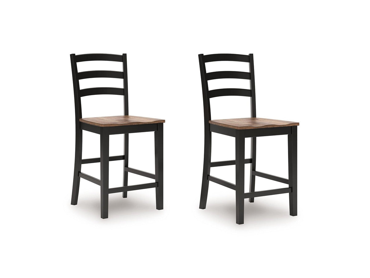 Wildenauer - Barstool (Set of 2) - Brown / Black