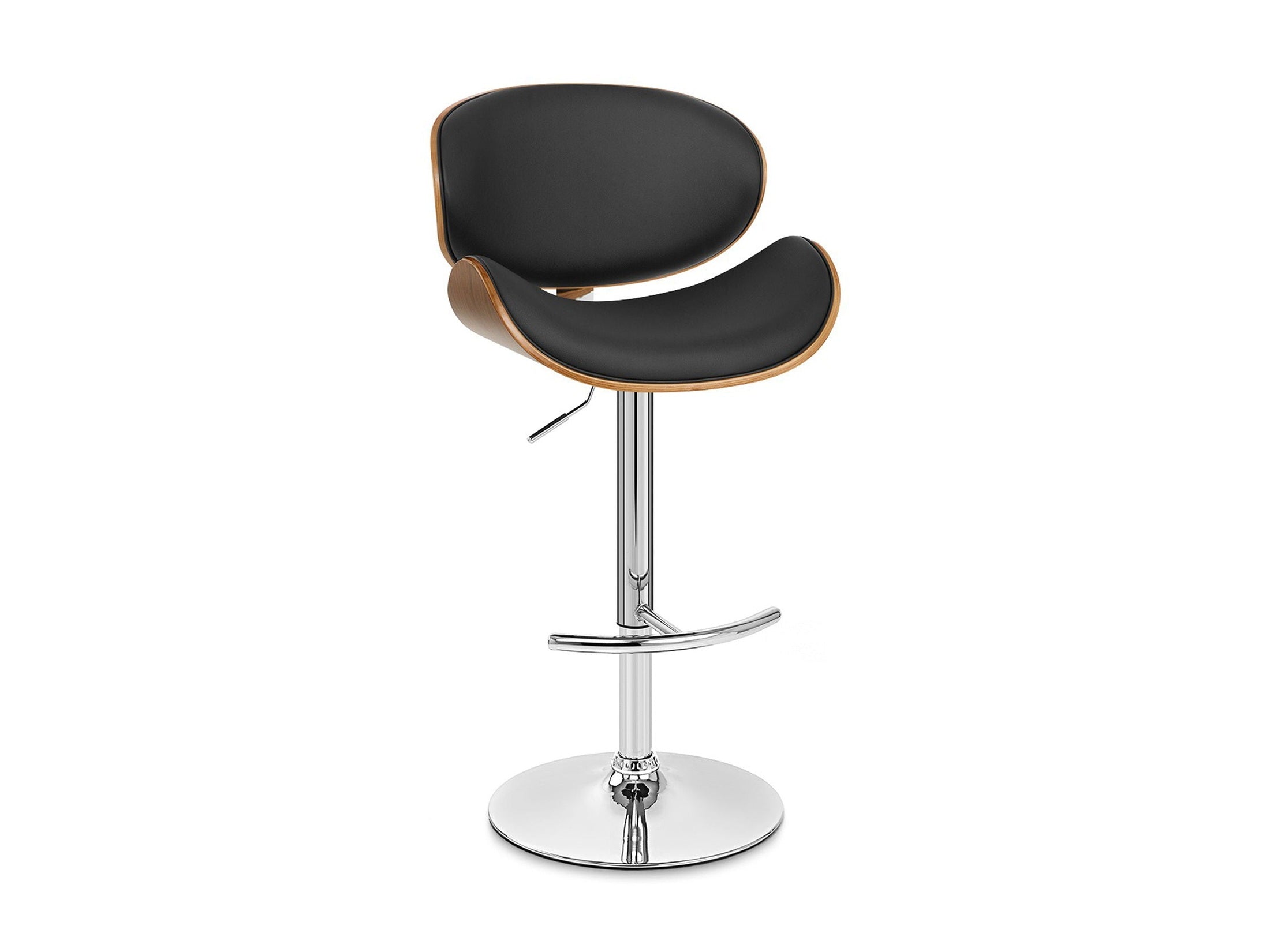 Naples - Adjustable Height Swivel Bar Stool - Walnut / Black