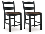 Valebeck - Barstool (Set of 2) - Black / Brown