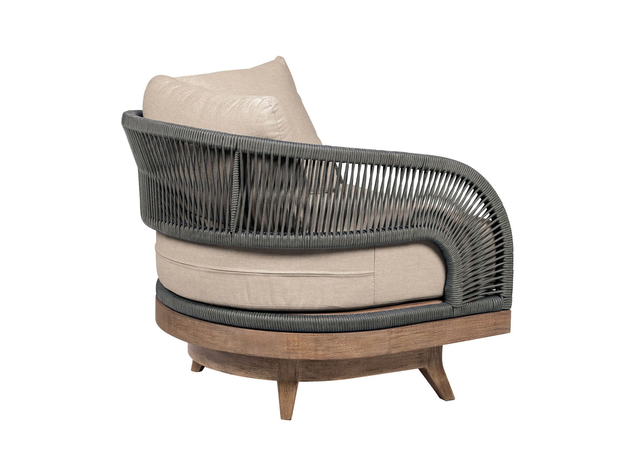 Orbit - Swivel Outdoor Patio Chair - Weathered Eucalyptus / Taupe