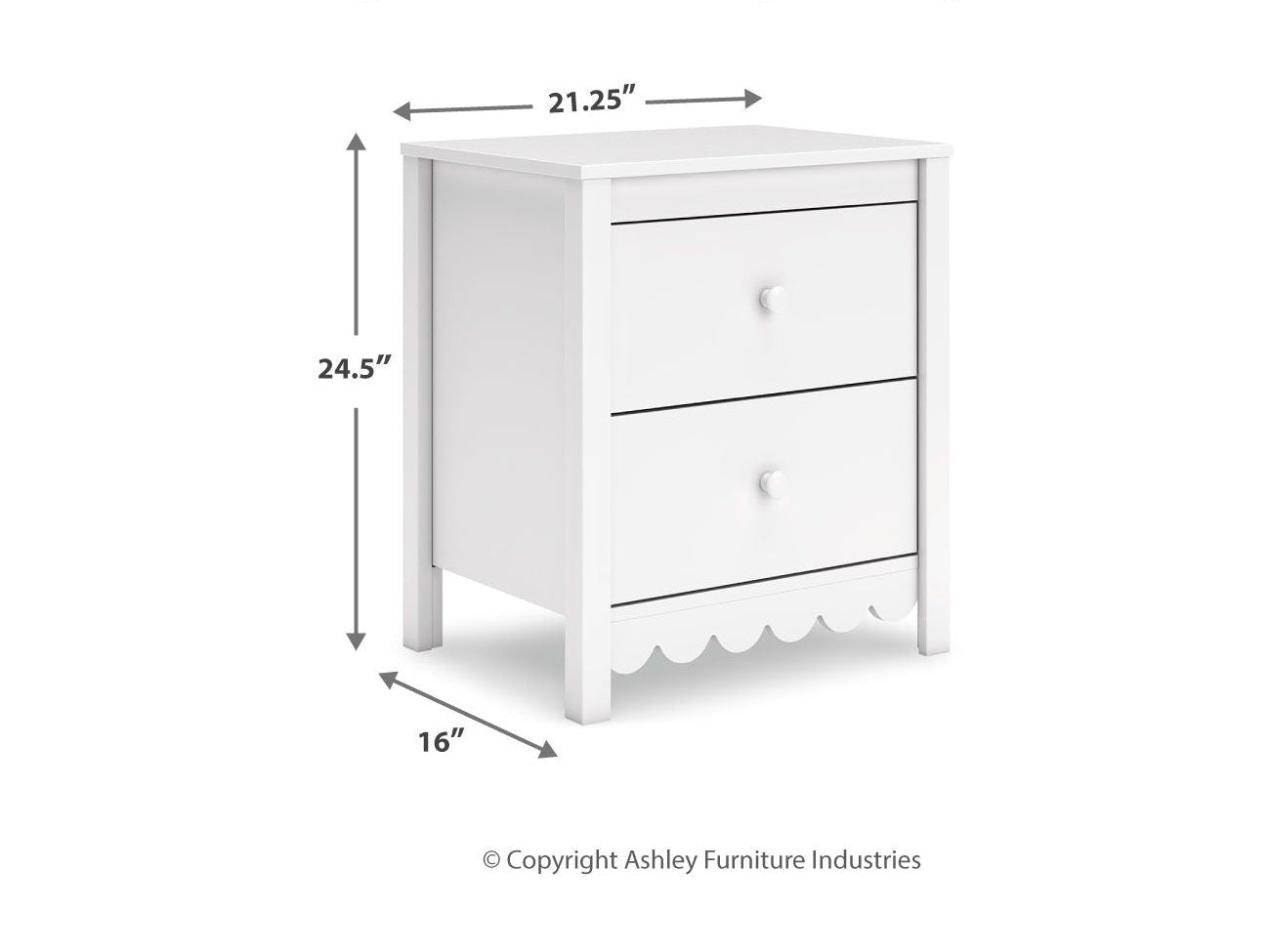 Hallityn - Two Drawer Night Stand - White