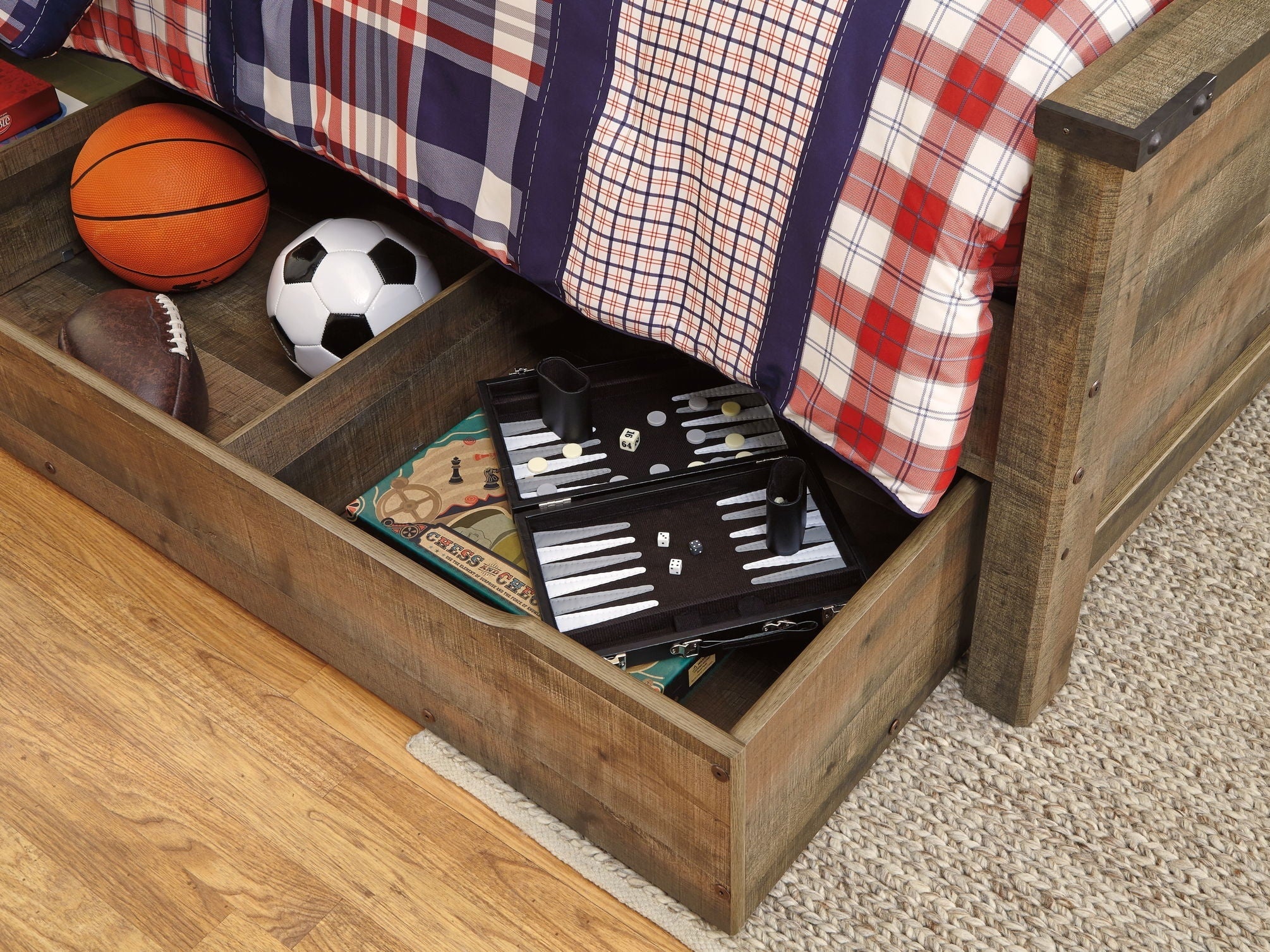 Trinell - Bookcase Storage Bed