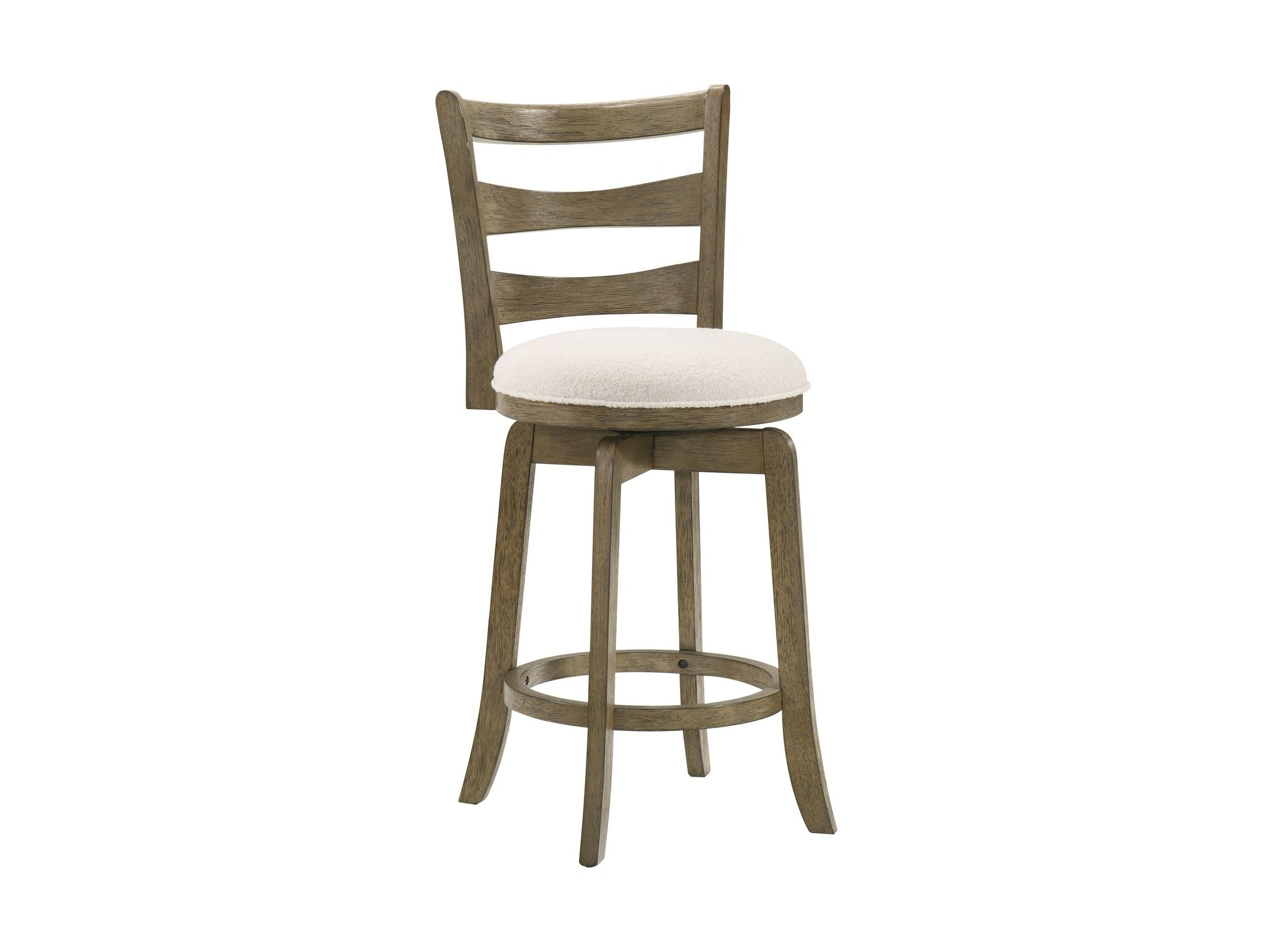 Melindra - Modern Farmhouse Swivel Wood Counter Height Kitchen Bar Stool