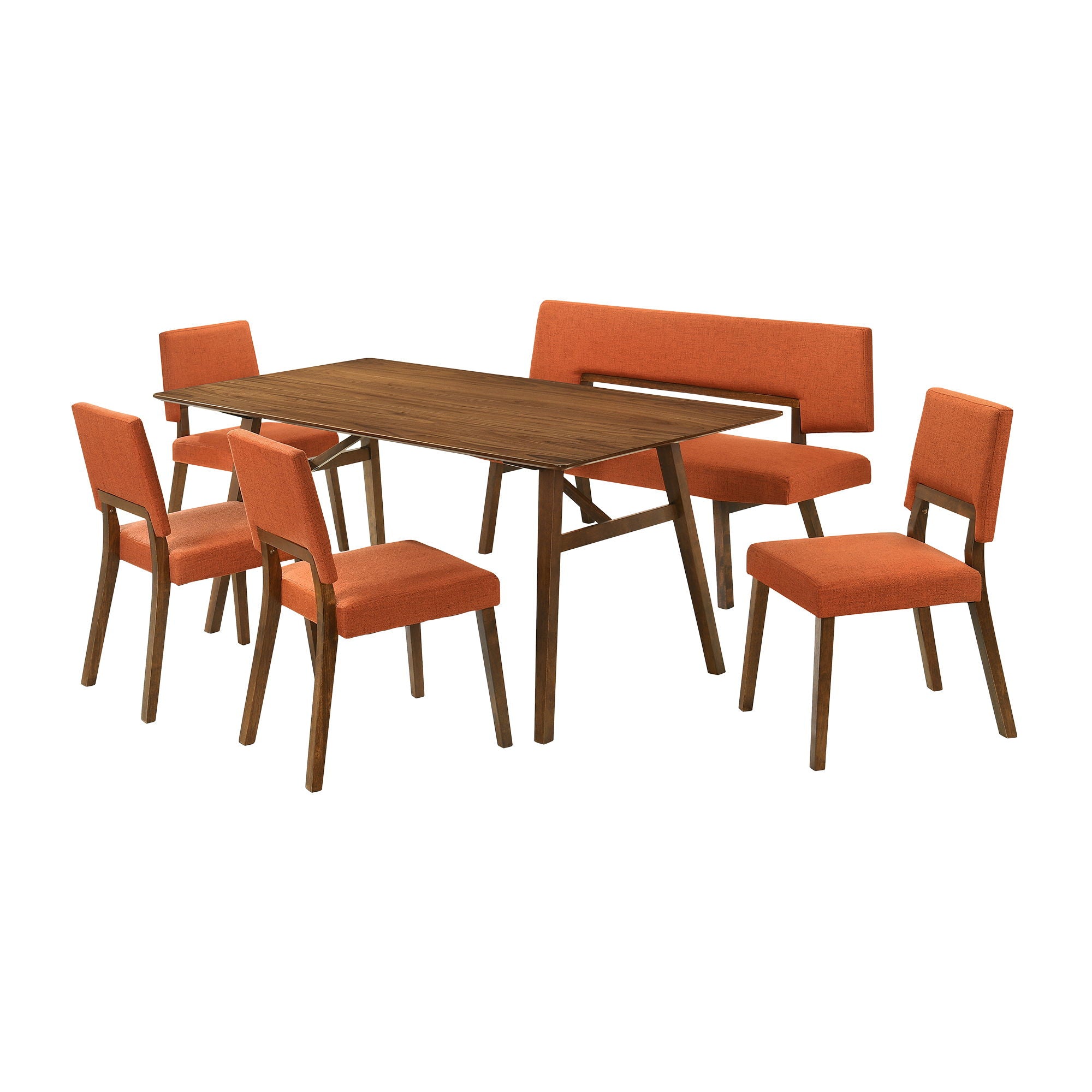 Channell - Walnut Wood Dining Table Set