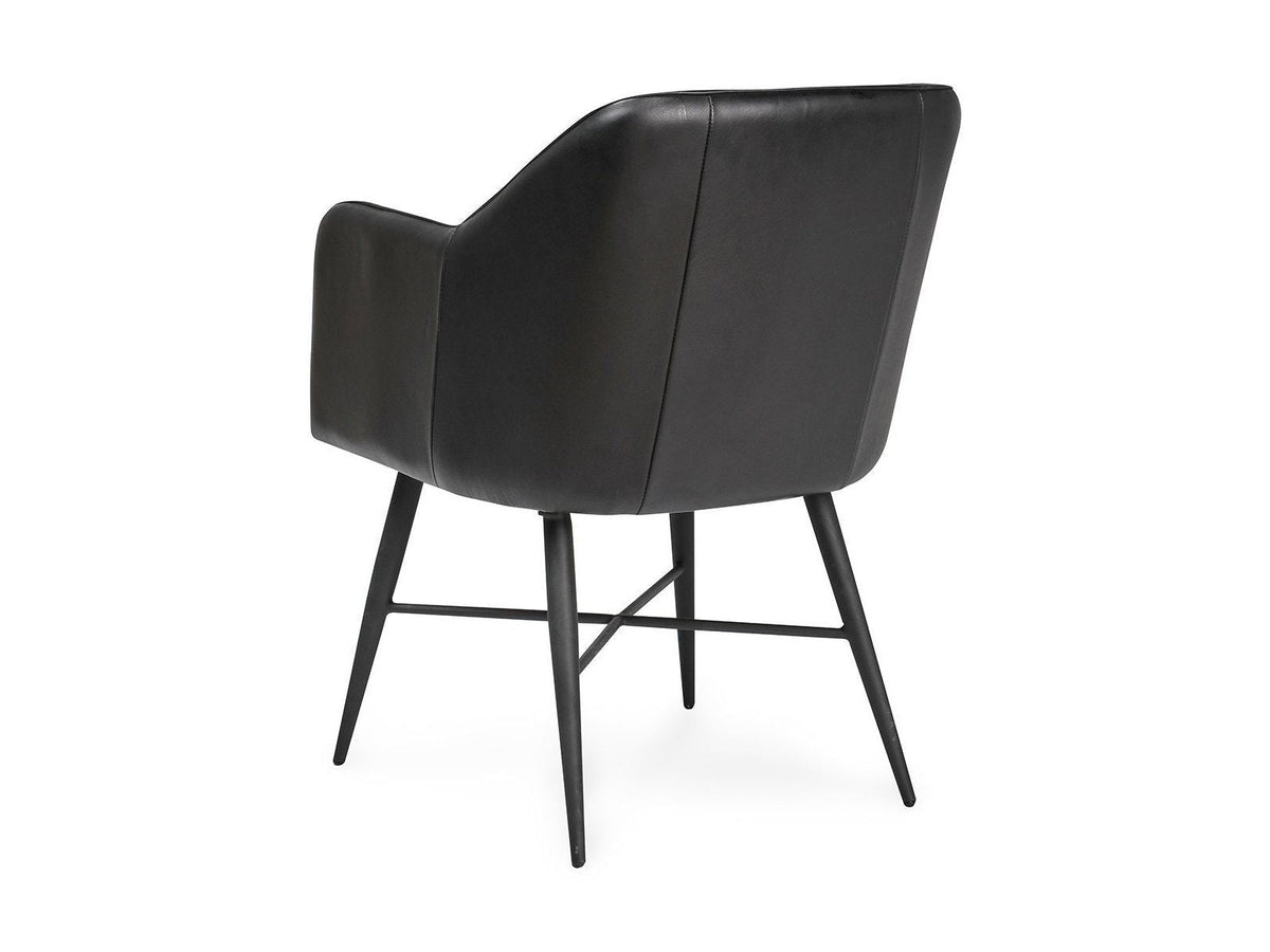 Leon - Leather Dining Chair - Midnight Raven