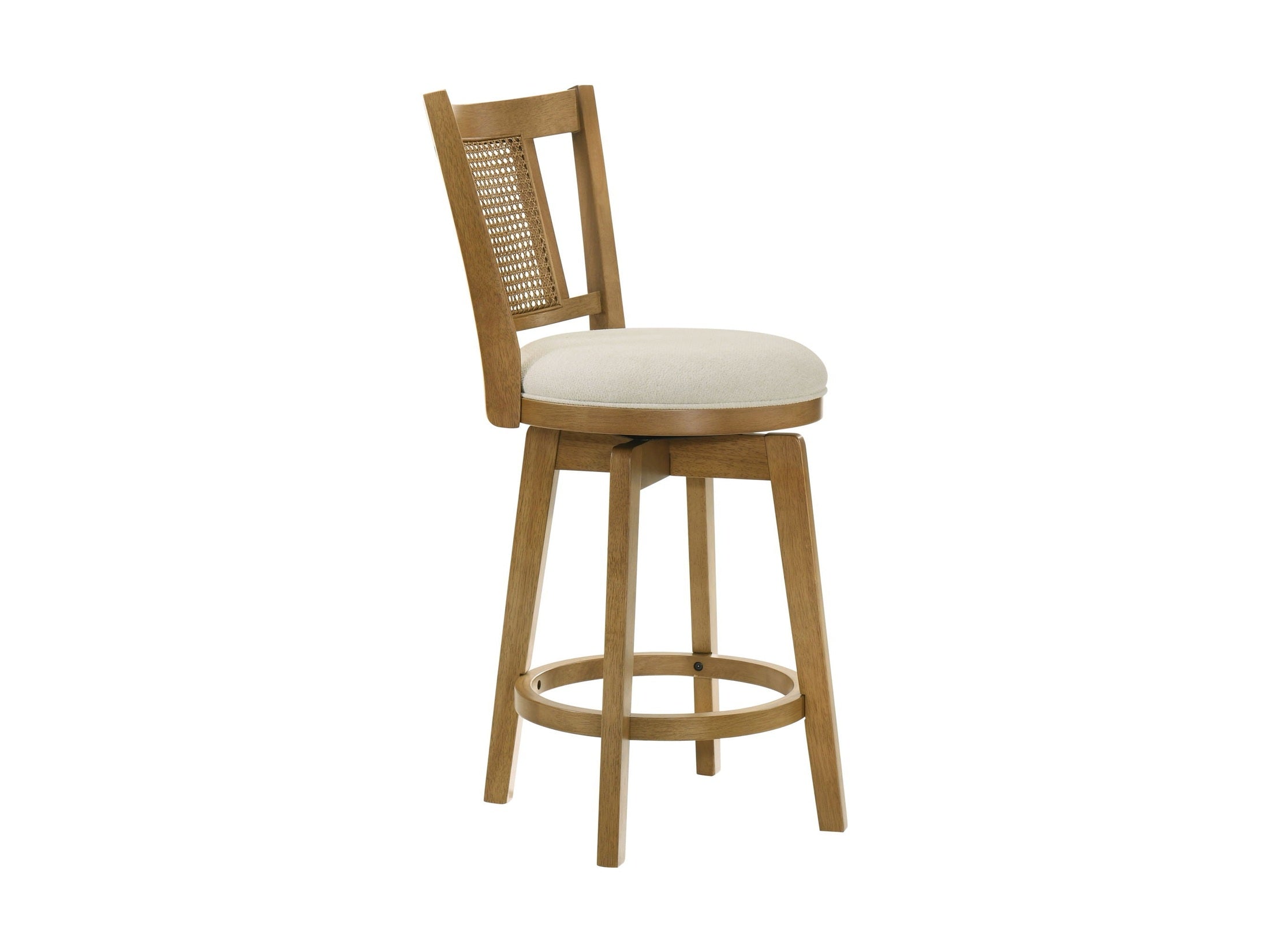 Isla - 26" Amber Glow Counter Height Rubberwood Swivel Barstool