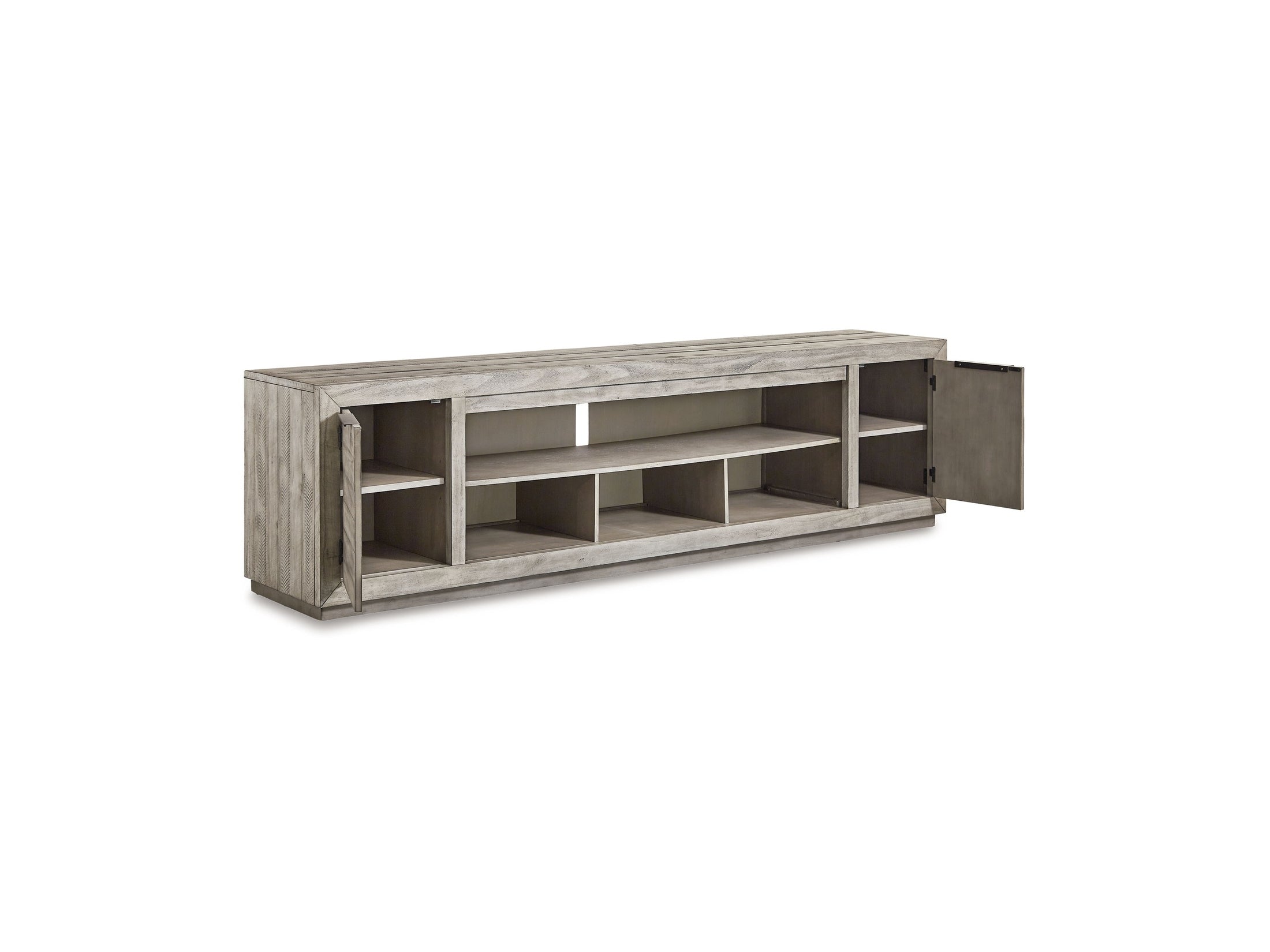 Naydell - XL TV Stand w/Fireplace Option - Gray