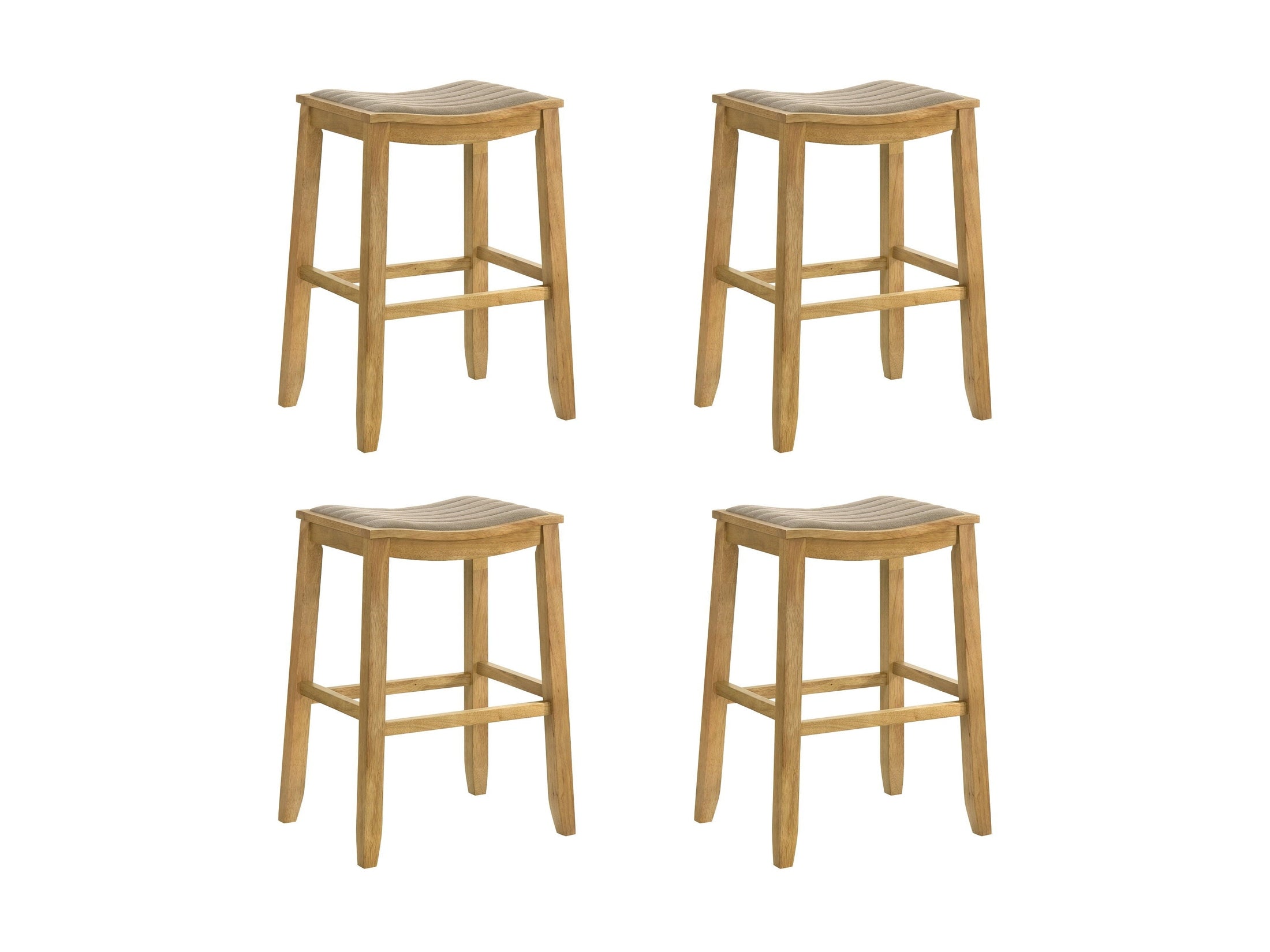 Iyani - Coastal Modern Wood Bar Height Kitchen Bar Stool