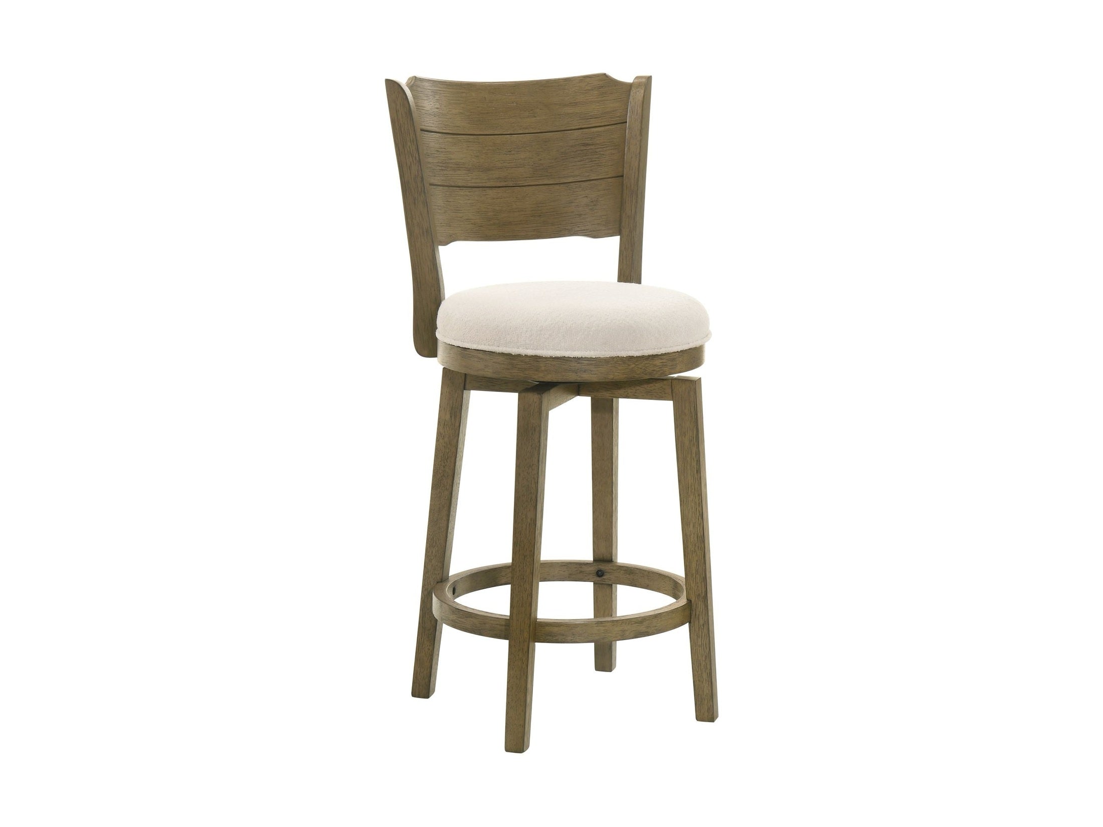 Winsley - Coastal Modern Swivel Wood Counter Height Kitchen Bar Stool