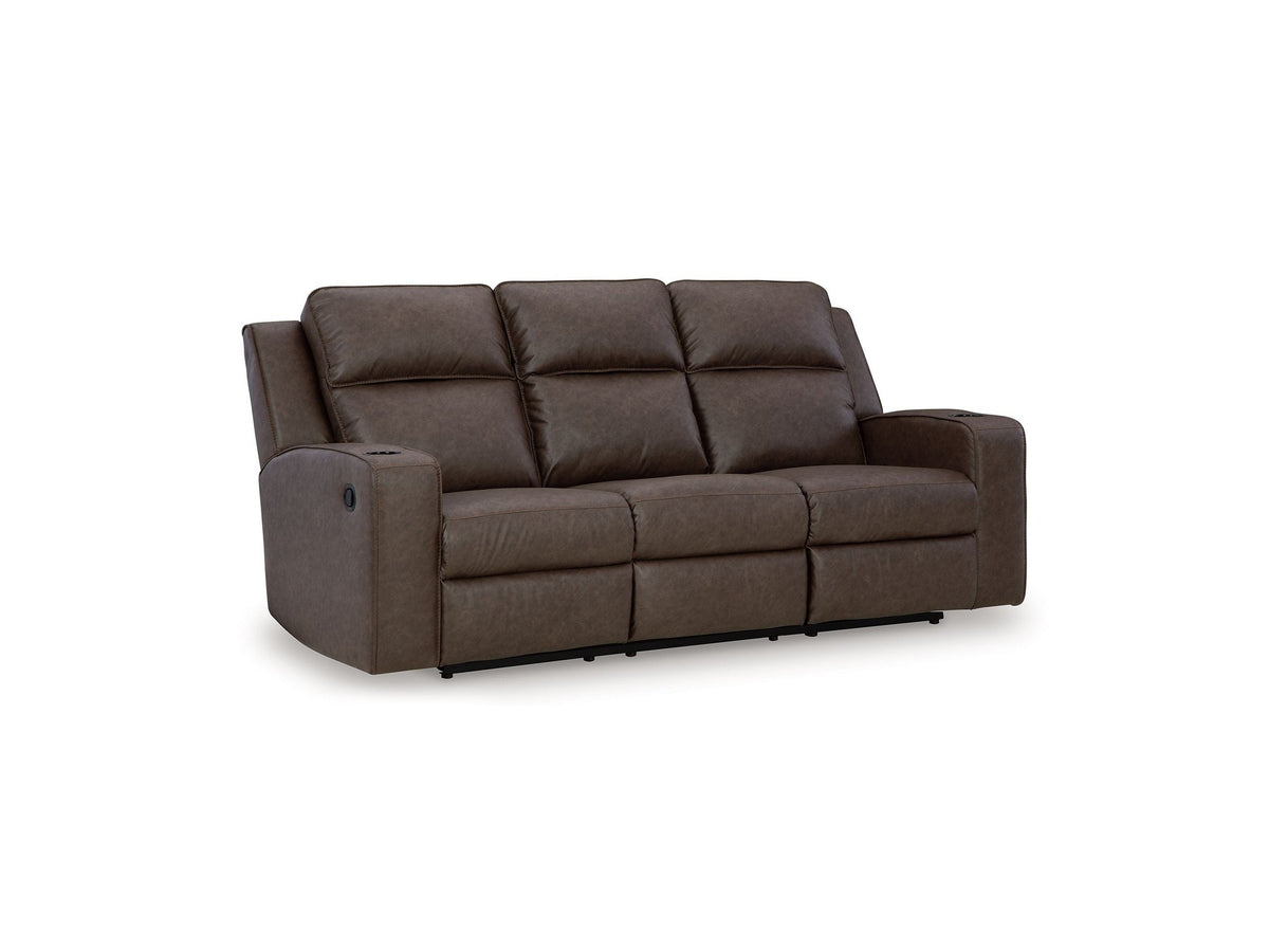 Lavenhorne - Reclining Sofa With Drop Down Table - Umber