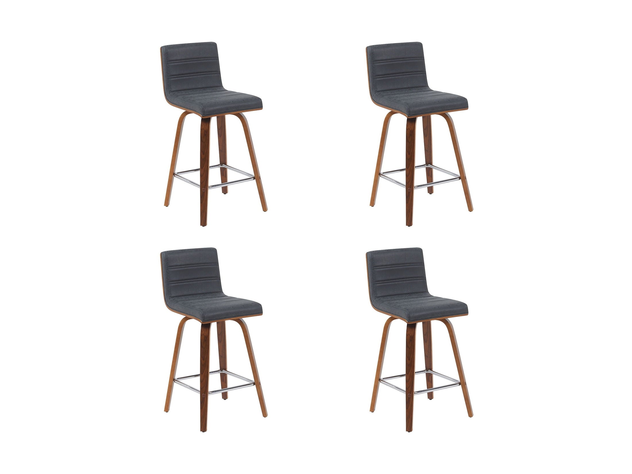 Vienna - Modern Counter Height Swivel Bar Stool - Walnut Finished Wood Frame