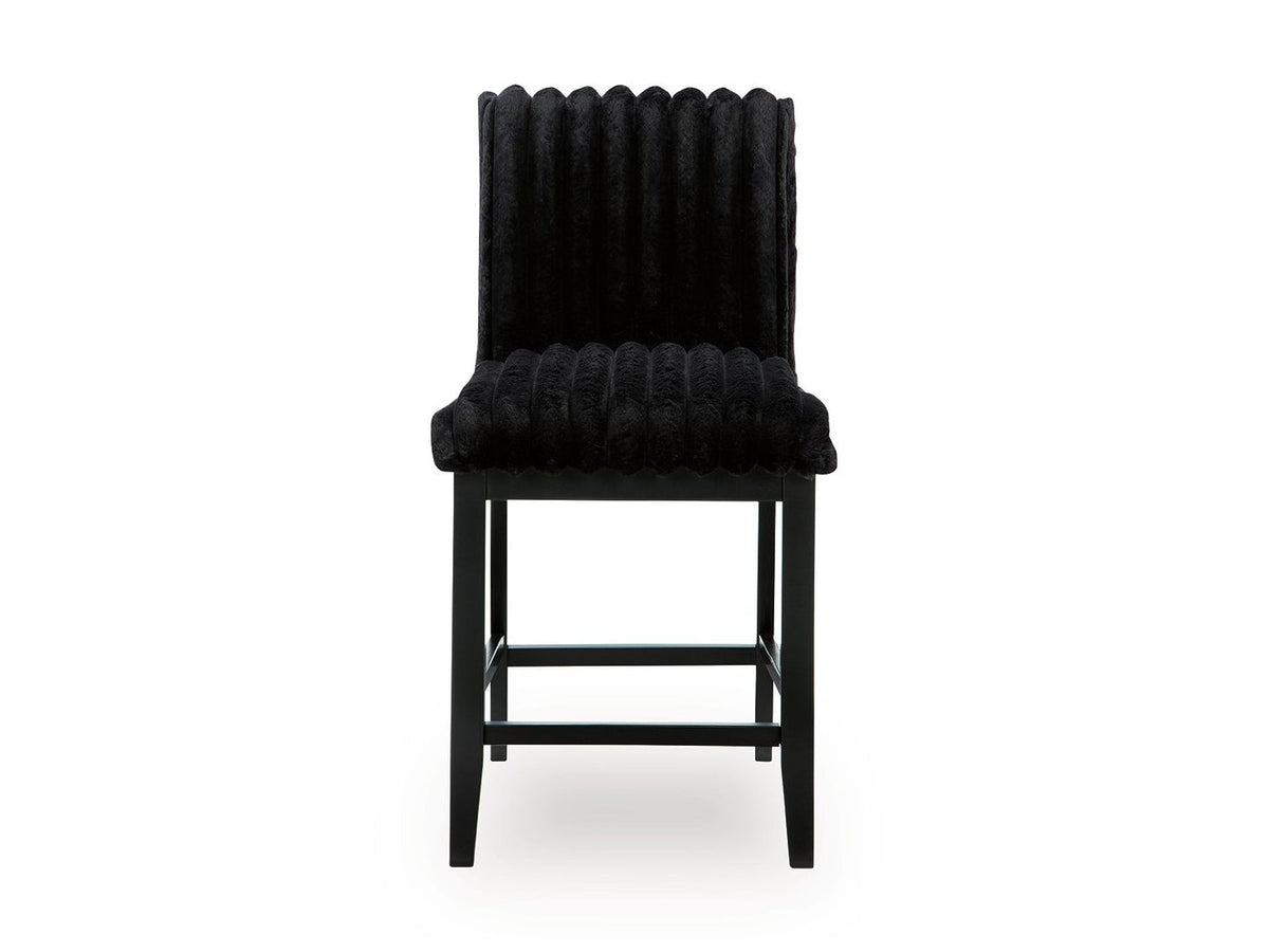 Mervannie - Upholstered Barstool (Set of 2) - Black