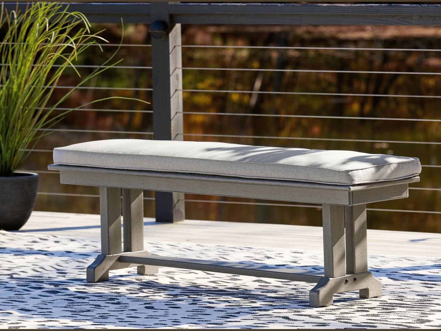 Visola - Bench with Cushion - Gray