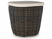 Kimora - Square End Table - Beige / Dark Brown
