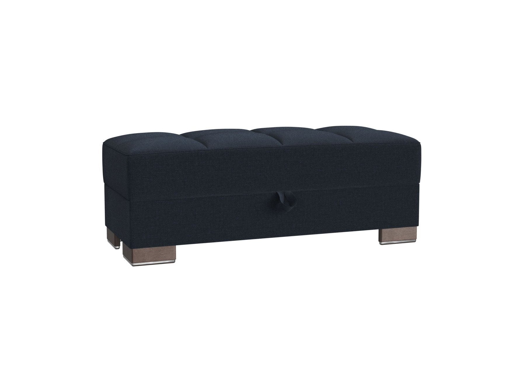 Ottomanson Armada X - Upholstered Convertible Wood Trimmed Ottoman With Storage - Polyester