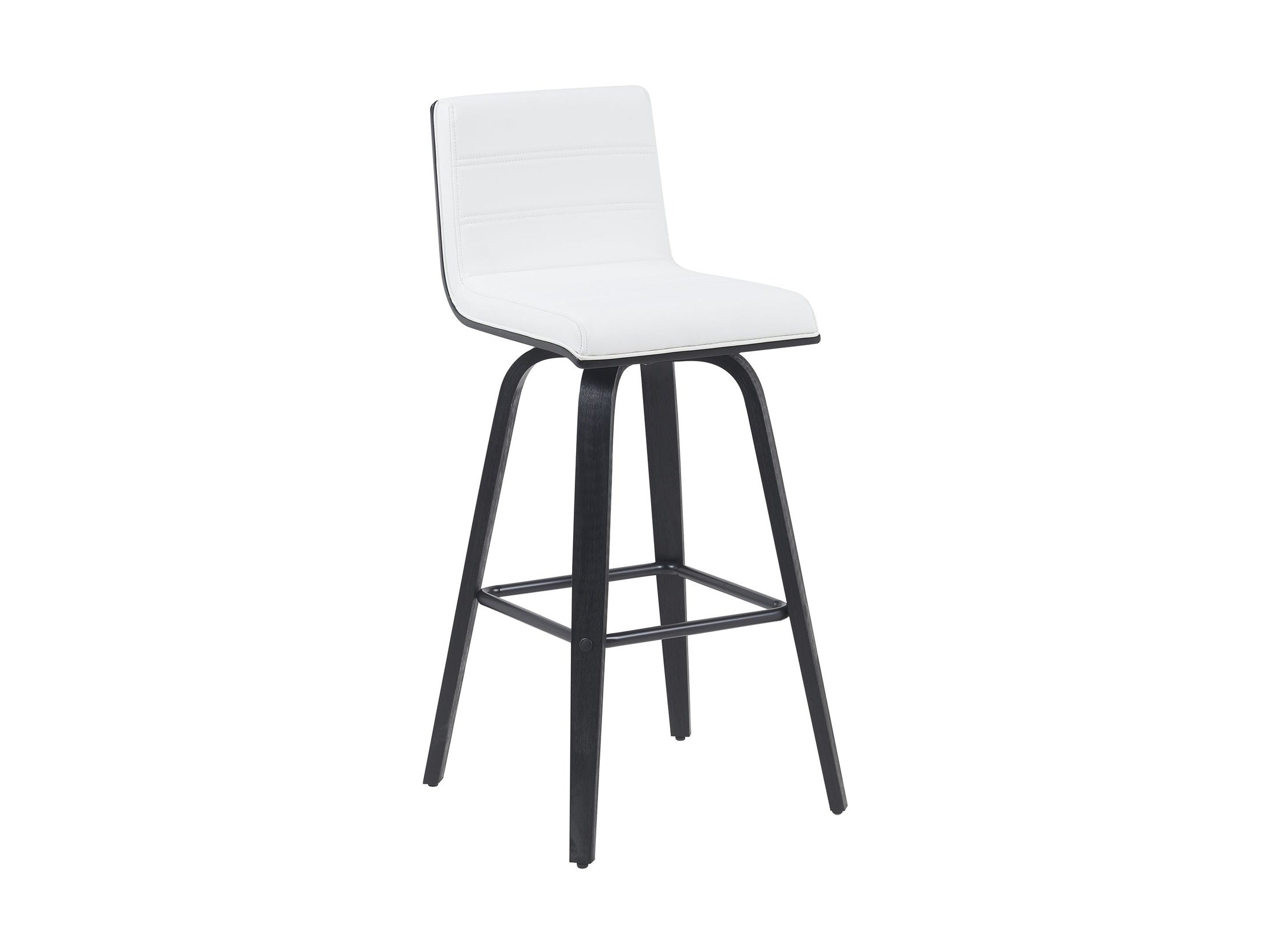 Vienna - Modern Swivel Bar Height Stool - Black Brushed Wood Frame