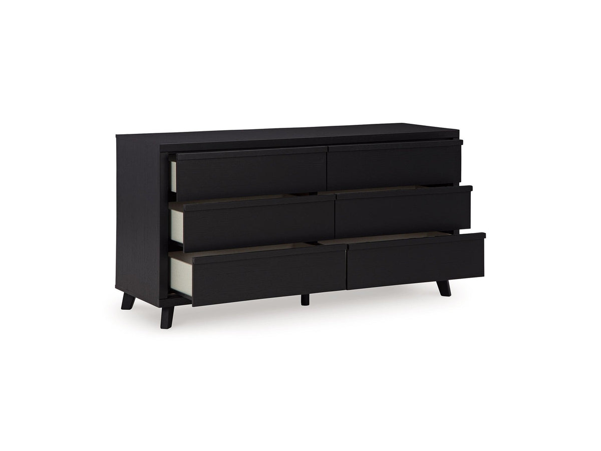Danziar - Six Drawer Dresser - Black