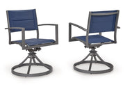 Point Bonita - Sling Swivel Chair (Set of 2) - Blue / Gray