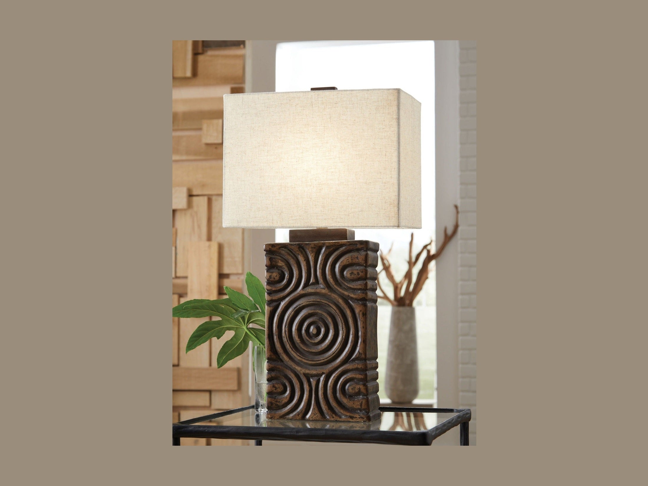 Heathbury - Paper Table Lamp - Antique Brown