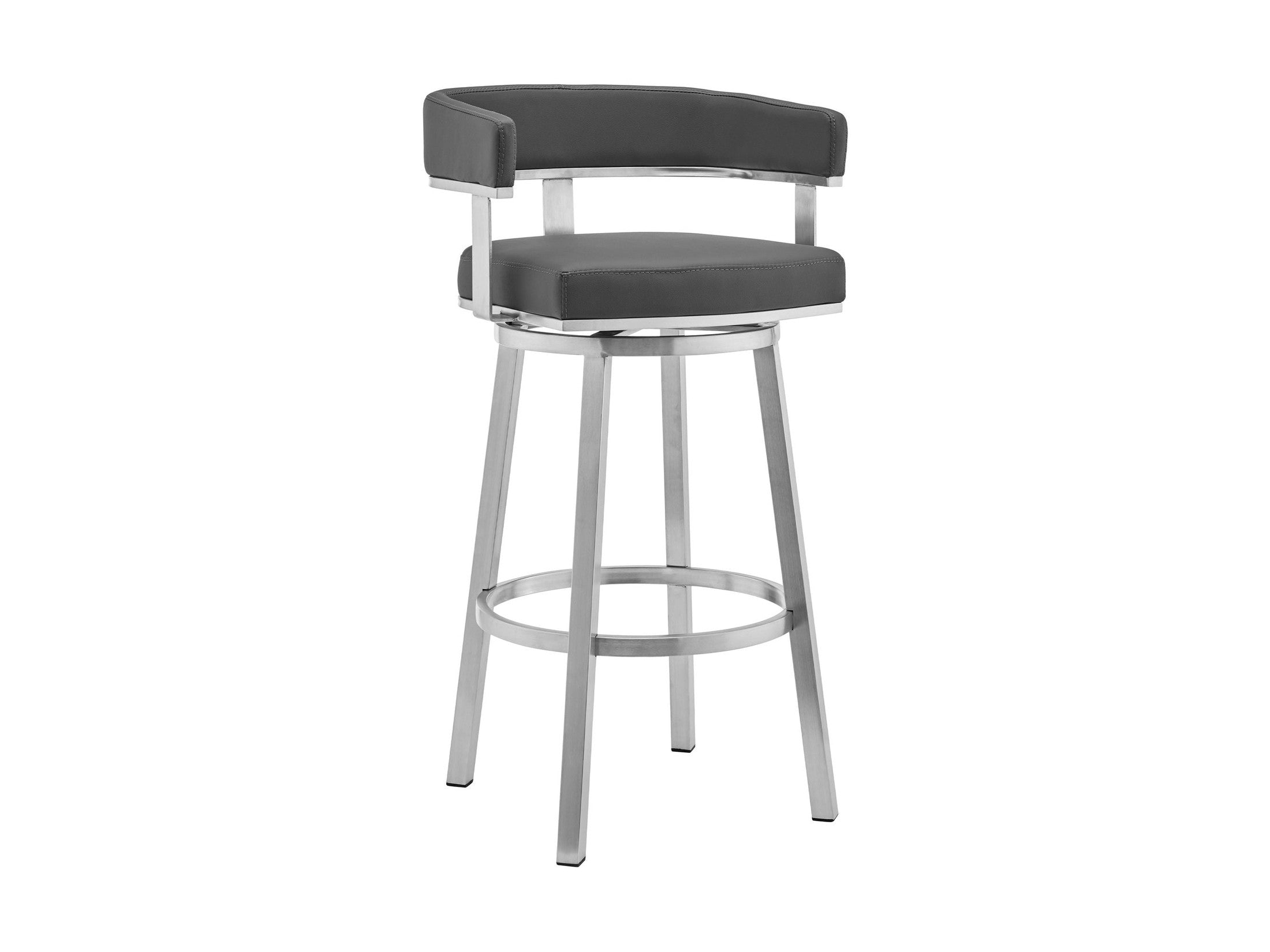 Cohen - Brushed Stainless Steel Swivel Bar Stool