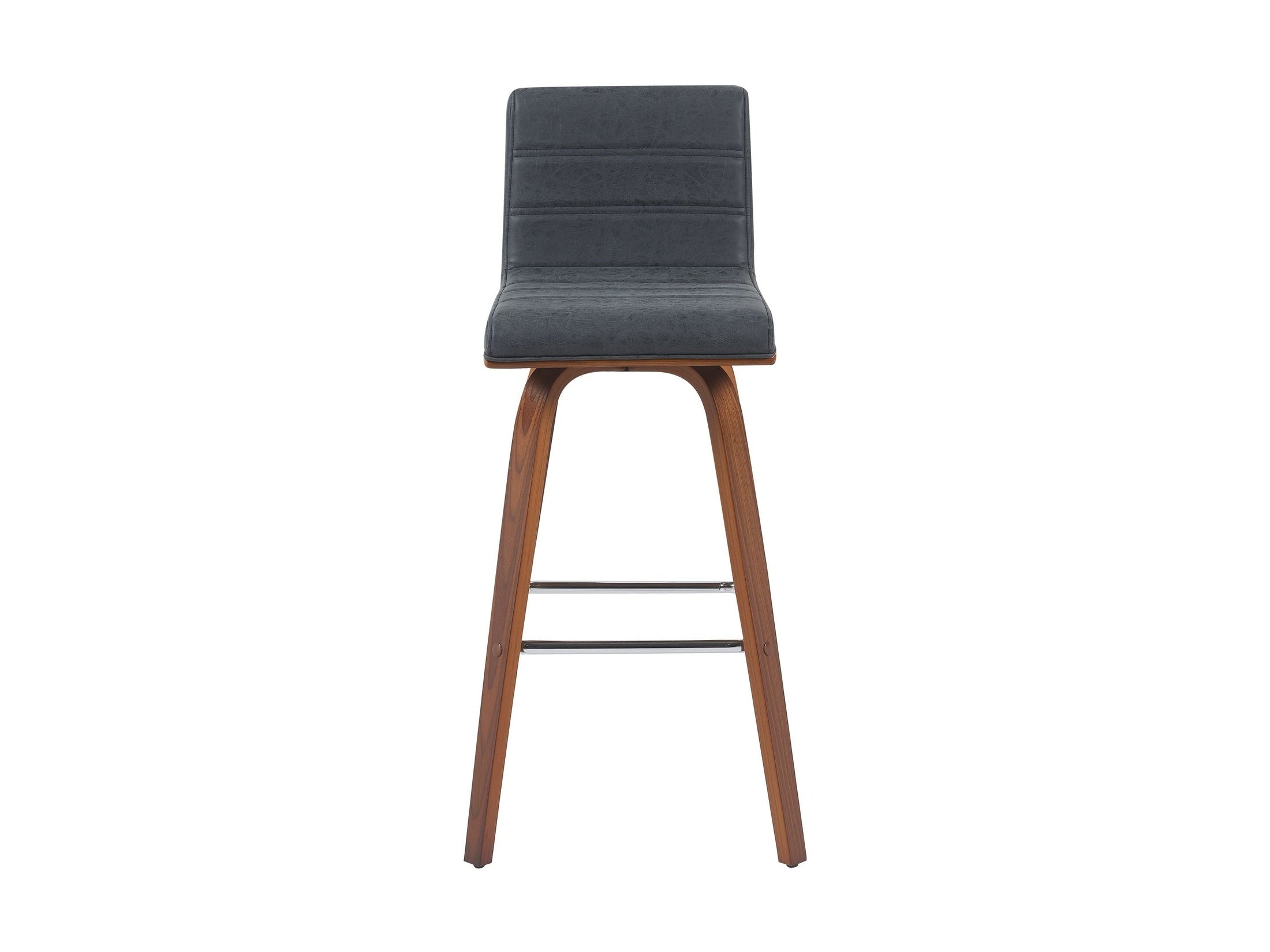Vienna - Modern Swivel Bar Height Stool - Walnut Finished Wood Frame