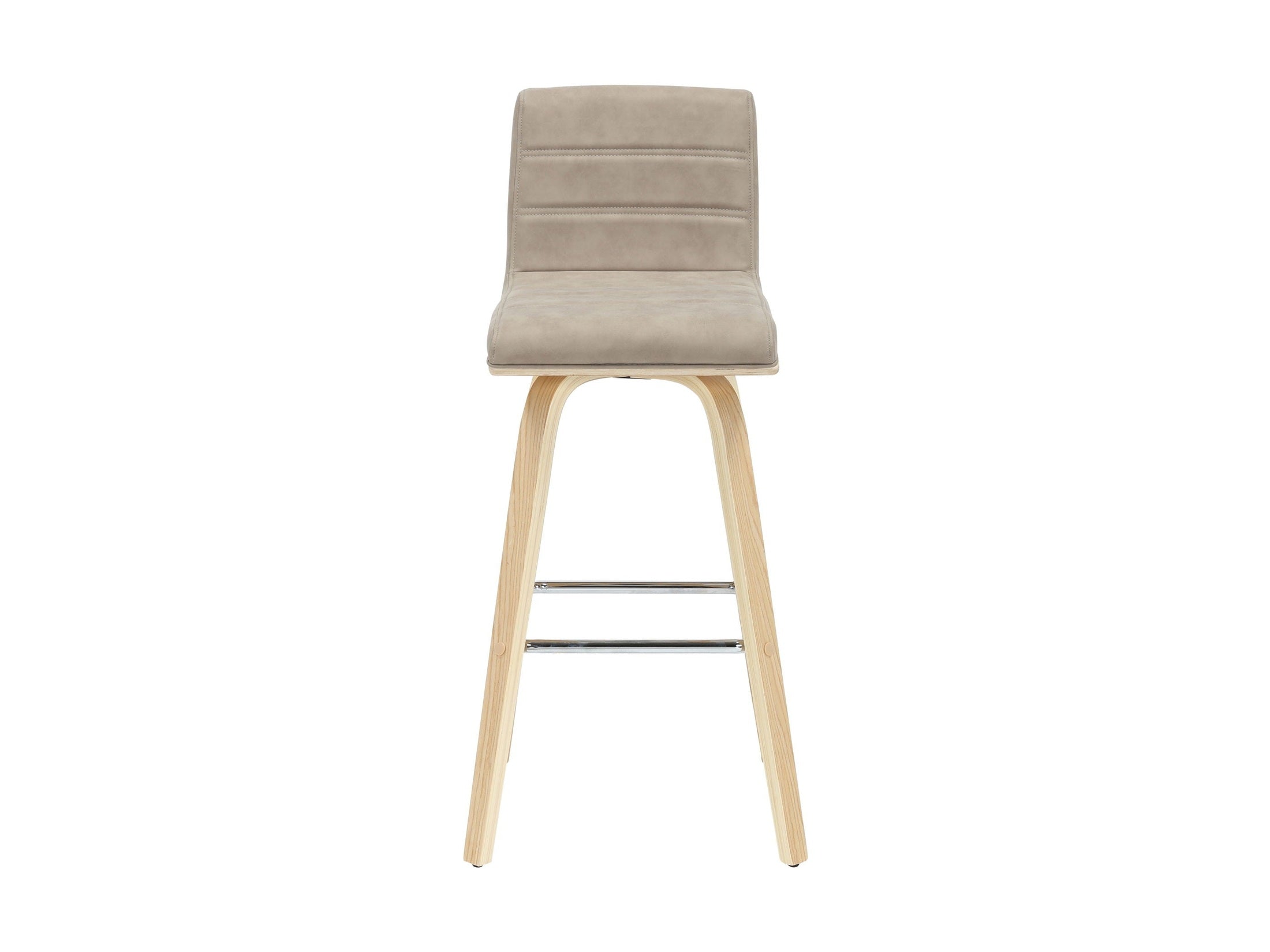 Vienna - 39.5" Swivel Bar Height Square Back Wood Bar Stool With Faux Leather Seat