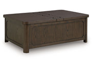 Breckington - Cocktail Table With Storage - Dark Brown