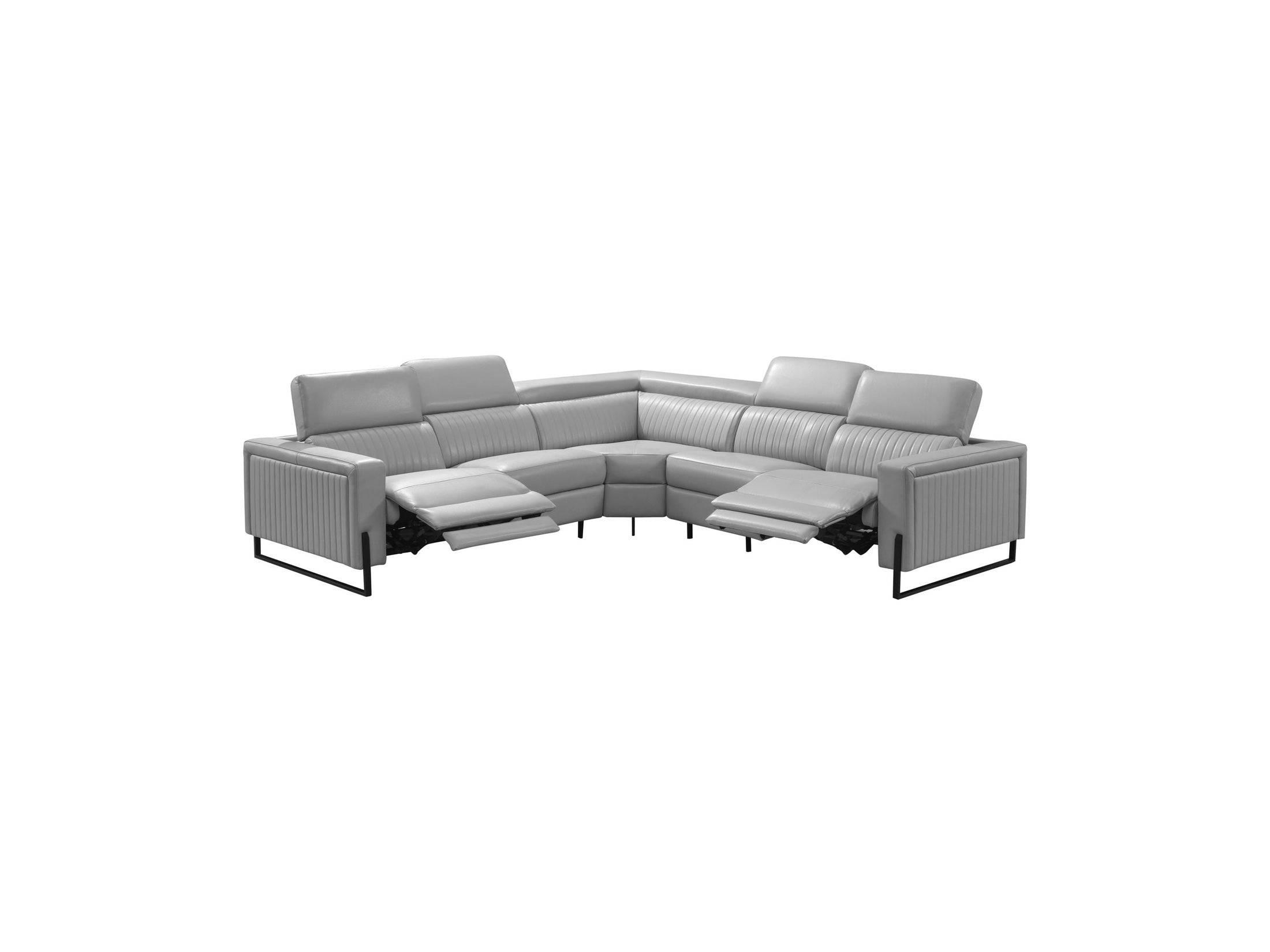 2787 - Sectional With Recliners - Gray