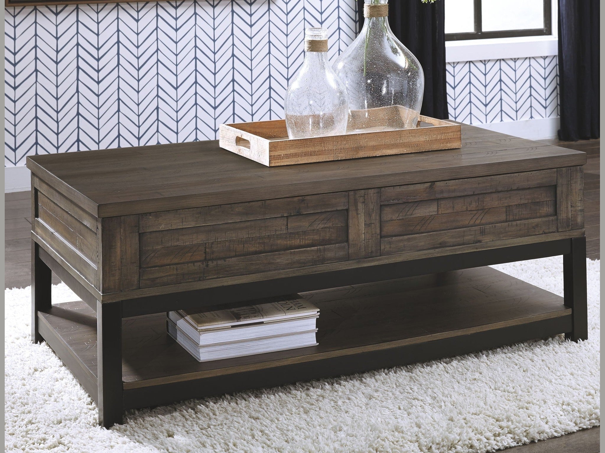 Johurst - LIFT TOP COCKTAIL TABLE - Grayish Brown