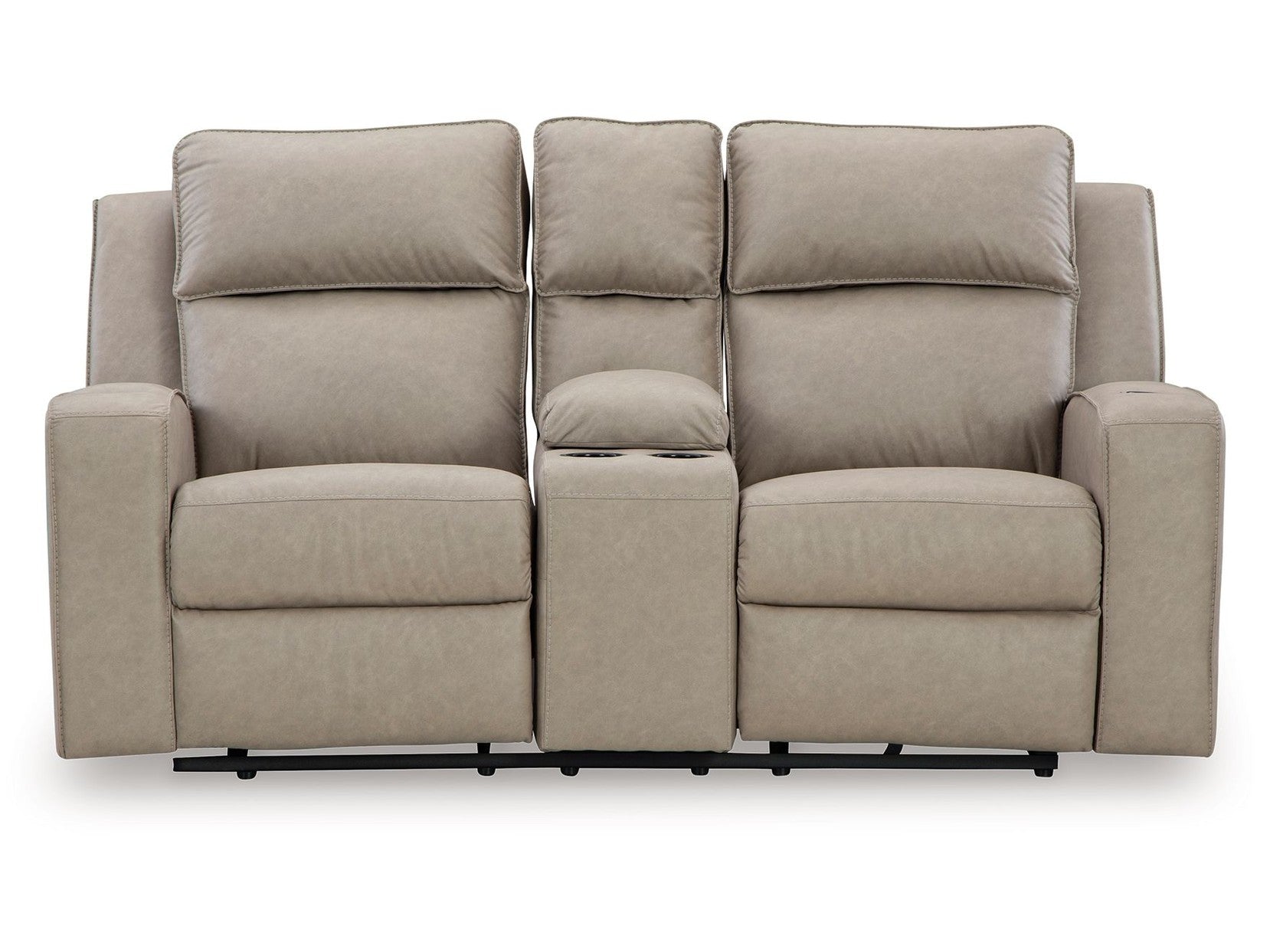 Lavenhorne - Dbl Rec Loveseat W/Console - Pebble
