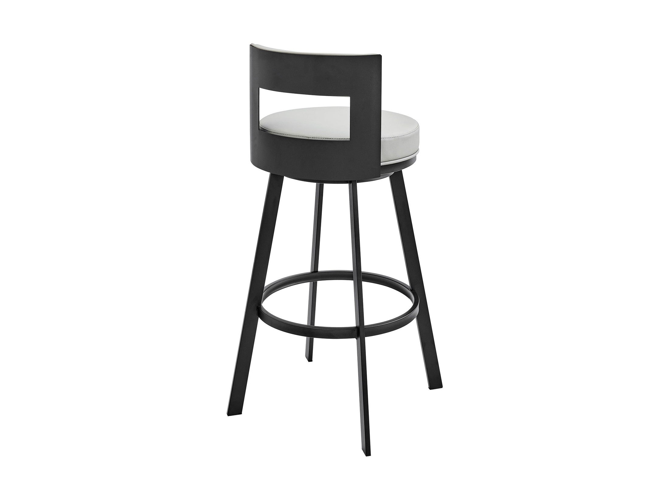 Lynof - Swivel Counter Stool - Black Finish