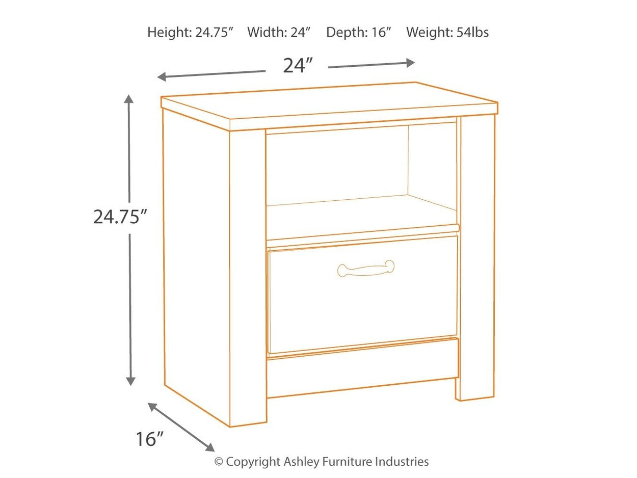 Bellaby - One Drawer Night Stand - Whitewash
