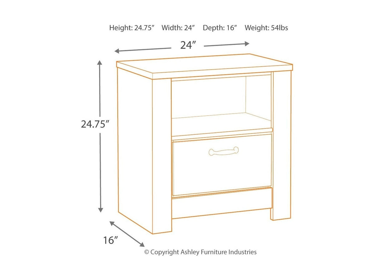 Bellaby - One Drawer Night Stand - Whitewash