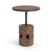 Amira - Large Round Accent Table - Dark Brown