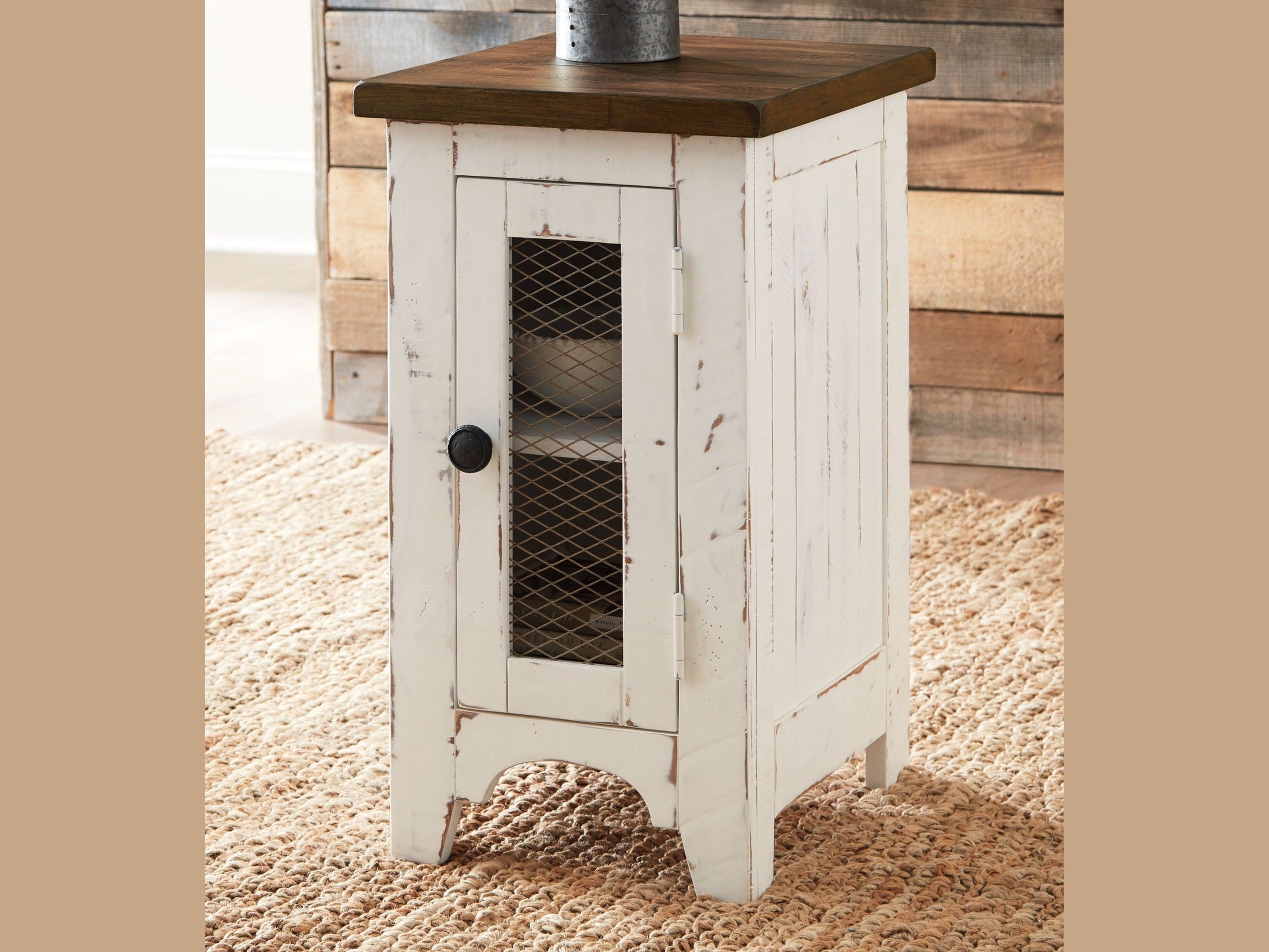 Wystfield - Chair Side End Table - White / Brown