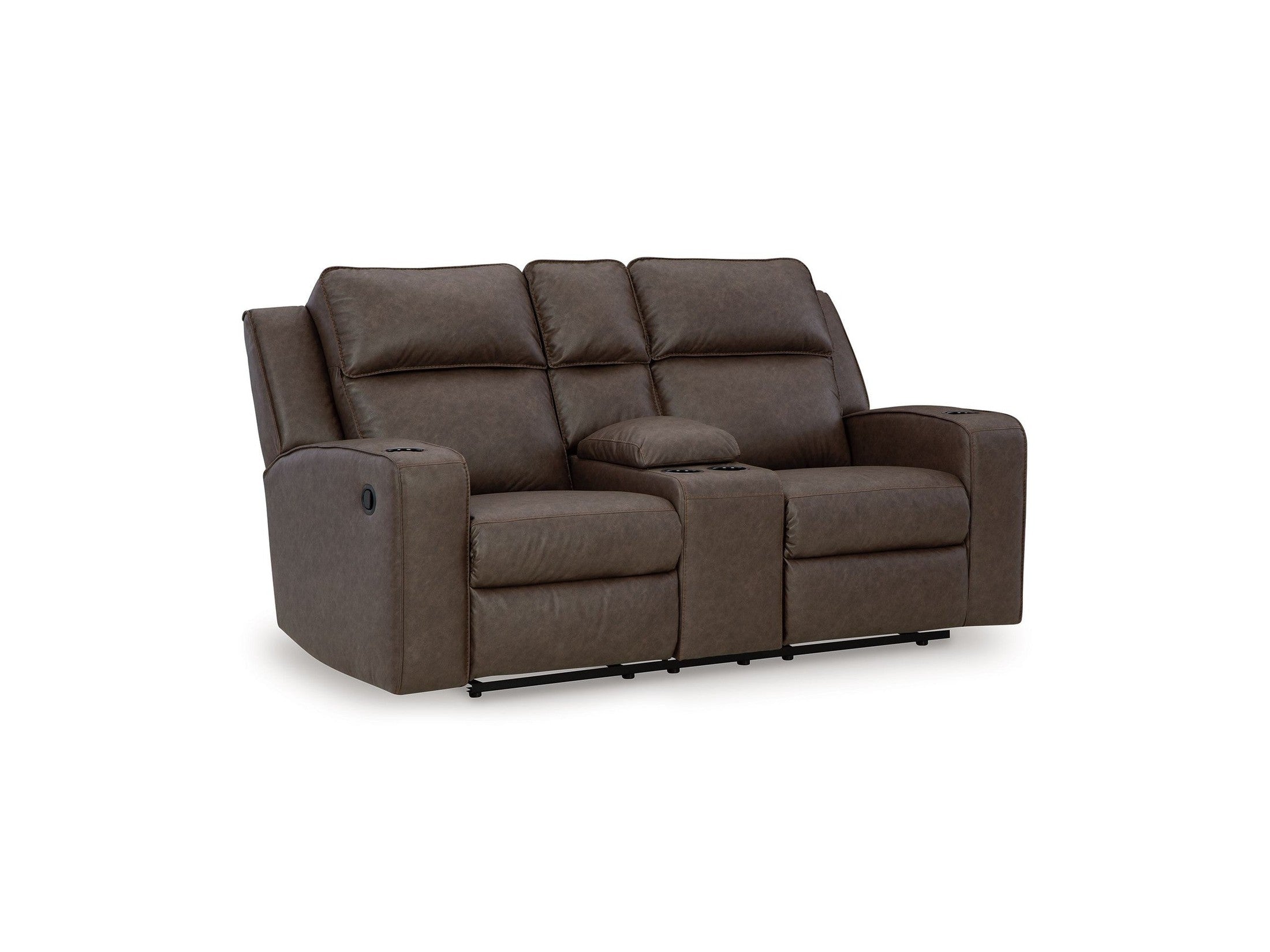 Lavenhorne - Dbl Rec Loveseat W/Console - Granite