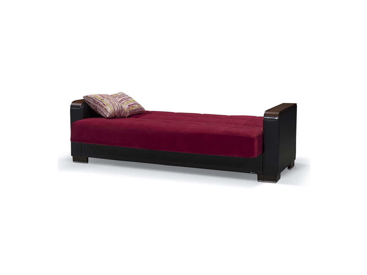 Ottomanson Armada X - Upholstered Convertible Wood Trimmed Sofabed With Storage - Microfiber