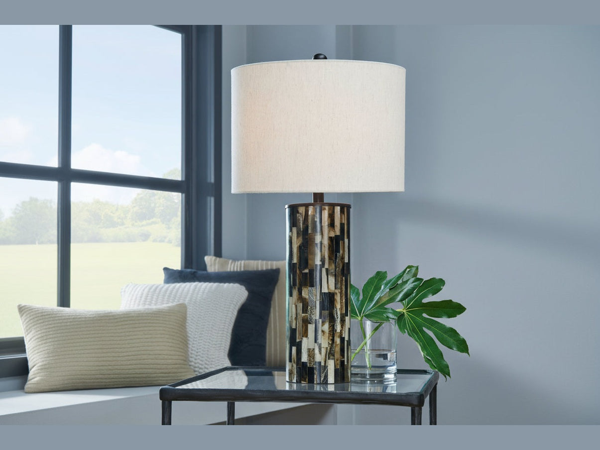 Ellford - Poly Table Lamp - Black / Brown / Cream