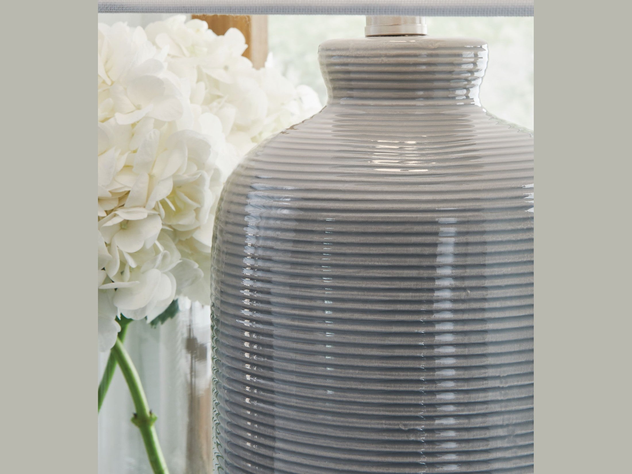 Wimlow - Ceramic Table Lamp - Gray Blue